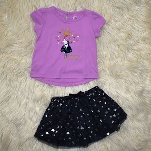 Toughskins Girls Shirt & Skirt